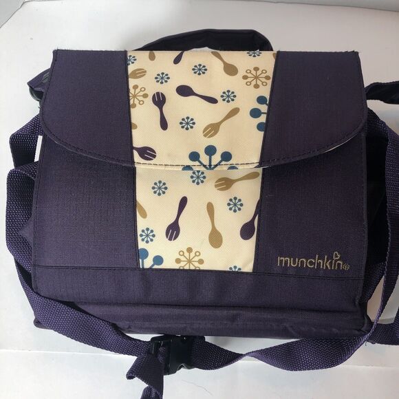 Munchkin Booster Seat Portable Travel Purple Internal Storage C - Picture 2 of 10